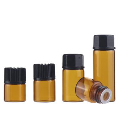 China Eco-friendly Mini Recyclable Amber Clear Serum Diffused Reducer Essential Oil Bottle 1ml 2ml 3ml 5ml Glass Essential Oil Bottle Orifice With Screw Top for sale