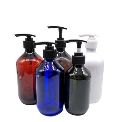 China Empty Body Care Products 100/150/200/300/400/500ml Lotion Bottles Cosmetic Amber Shampoo Shower Gel Body Lotion Pump PET Plastic Bottle for sale