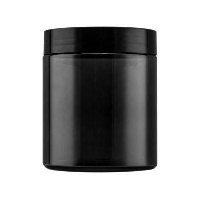 China 250ml 8.3oz PET Cosmetic Cream Jar Face Cream Container Mouth Face Cream Jar Clay Mask Skin Care Plastic Black Translucent Large Jars for sale