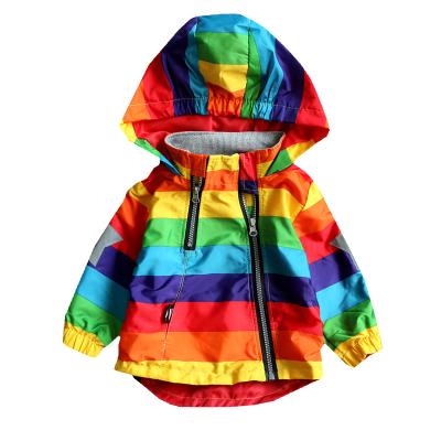 China 2020 New Products Kids Baby Boy Fashionable Clothing Viable Hot Selling Rainbow Striped Coat for sale