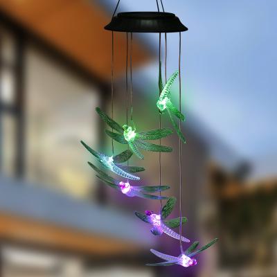 China Contemporary LED Changing Solar Wind Chime Lightings Gifts Memorial Wind Chimes Lamp for Outdoor Indoor Garden for sale