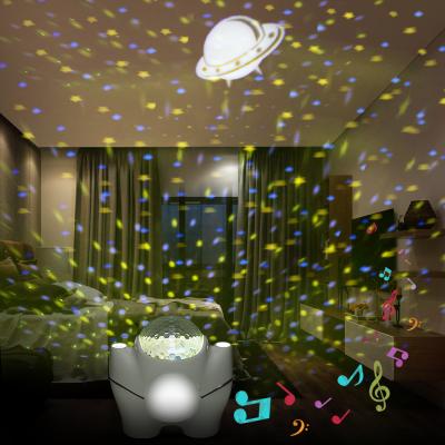 China Parties Night Lights Kids Room Bluetooth Music LED Projection Lamp Star Rotating Moon For Room Christmas Decor for sale