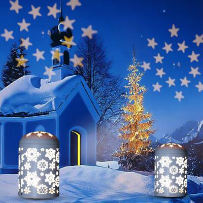 China Popular Christmas Tree Projector Night Light Led White Snowflake Projector Lamp With Remote Control For Indoor Decor for sale