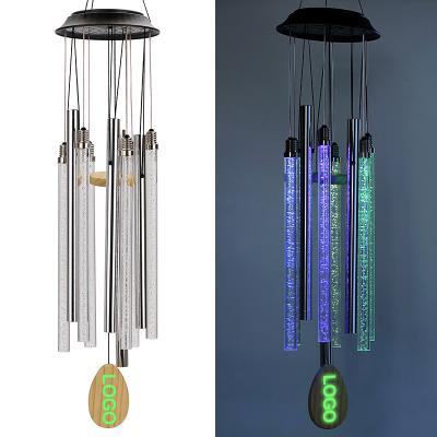 China EWaterproof Contemporary Outdoor Memorial Wind Chimes Tuned Bass Solar Wind Chimes Soothing Relaxing Low Light for sale