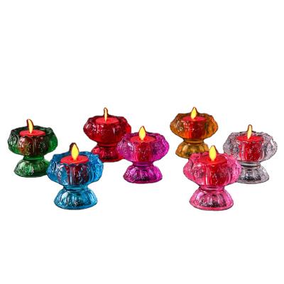 China Eco-friendly birthdays smokeless candle lighting colorful lightsLED candle for religious activities flameless candles for sale