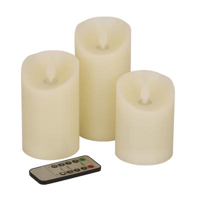 China Large Christmas Flameless Candle Lighting DIY Battery LED Party Decoration Flickering Wick Candles Sets With Ten Key Remote Control for sale