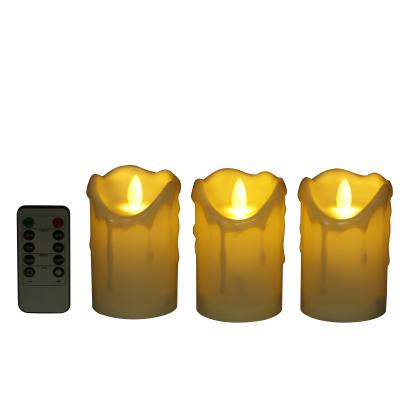 China (Including) New Year Teardrop Flameless Votive Candles LED Tea Light Remote Control Flickering Durable Battery Operated Candle for sale