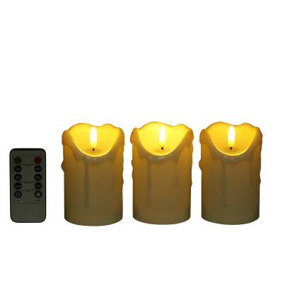 China Christmas Wedding LED Candles Flameless Teardrop Battery Operated Pillar Candles With Timer And Remote Control Candle Wedding Favors for sale