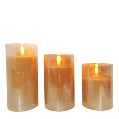 China Birthdays Led Candles With Movable Flame Candle Container With Battery Operated Jars For Birthday Candle for sale