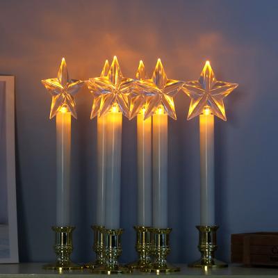 China Birthdays Energy Saving Candle Lighting LED Wick Holder Plastic Moving Star Candle For Party Wax Smokeless Candles for sale