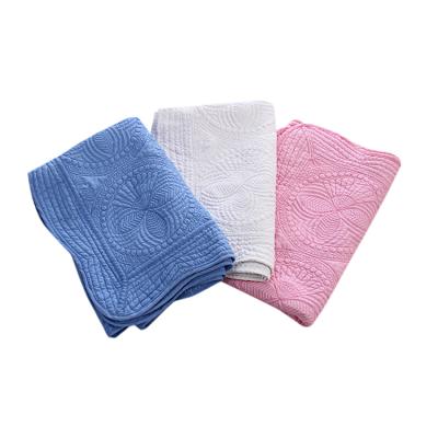 China Home Personalized Home Monogram Embroidered Cotton Soft Knitted Heirloom Multifunctional Baby Stitches Baby Blanket for sale