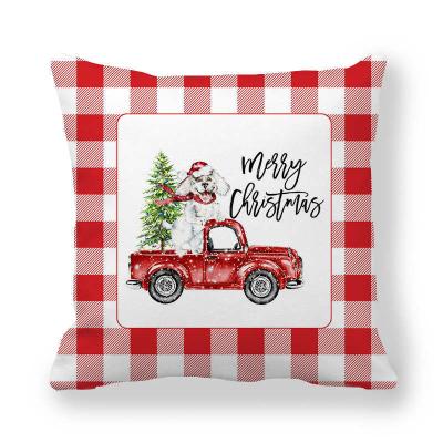 China Wholesale Free Shipping Waterproof Christmas Plaid Cover Pillowcase Sofa Cushion Customizable Pattern Canvas Cover Sofa for sale