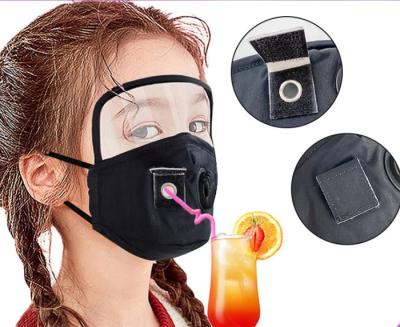 China Cotton Eco-friendly Three-dimensional Pure Mask Eco-friendly Mask Adult Children With Eye Shield Children Face Mask With Straw Hole And 2 Filter Valve for sale