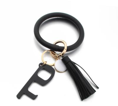 China Acrylic Security No PU Acrylic Wristband Opener Touch Door Key Chain Key Chain With Tassel for sale