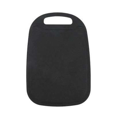 China Stock BPA Free Slim Vegetable Fruit Cutting Board Black Plastic Chopper Viable With Juice Groove for sale