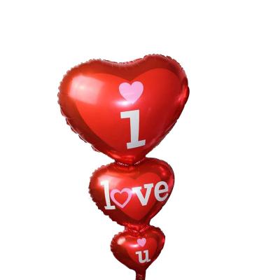 China Party Decoration Balloons Party Decoration Balloons Large Size Heart Shaped Foil Balloons Print I Love You Wedding Decoration Foil Balloon Valentines Day Party Supplies for sale