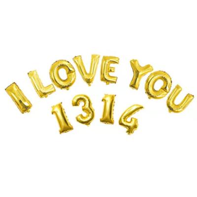 China Party Decoration Balloons Party Decoration Balloons 2021 Hot Sale 16inch Letter Balloon Accessories Wedding Foil Aerostatic Balloon for sale