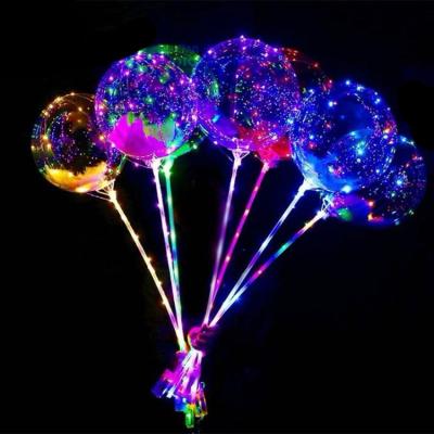 China Party Decoration Balloons Party Decoration Balloons 2022 Festival Wedding Newest BoBo Balloon LED Flashing Birthday Party With 3 Rows Handle And Stick for sale