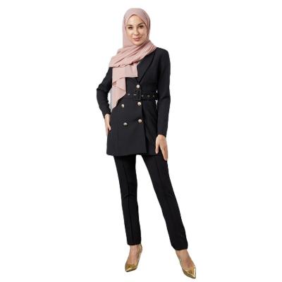 China Autumn Women Long Sleeve Blazer Anti-Static High Quality Suit and Pants Two Piece Set Outfits Set Women's Coats Islamic Clothing for sale