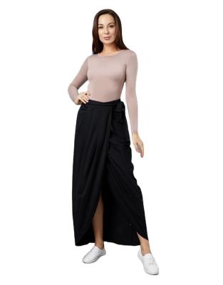 China Fashion Breathable Muslim Waist Tie Loose Skirt Islamic Women Cotton Elegant Ankle-Length Long Skirt for sale