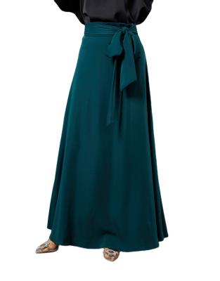 China Dubai High Quality Breathable Muslim A-Line Muslim Floor Length Skirt Elegant Dubai Long Zipper Edge Tiered Skirts Islamic For Muslim Women for sale