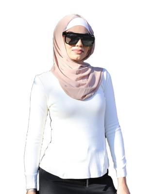 China Anti-Wrinkle Basic Muslim Women Long Sleeve Tops Daily Wear Basic Tunic Tops Lady Blouse Islamic Clothing for sale