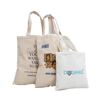 China Eco-friendly Factory wholesale natural color calico cotton canvas customized logo tote bag for sale