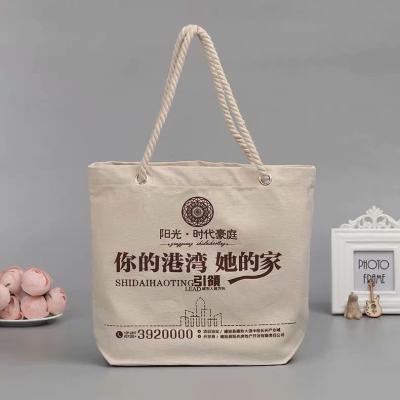 China Recyclable Popular Strong Good Quality Outdoor Large Canvas Traveling Bag Rope Handle for sale