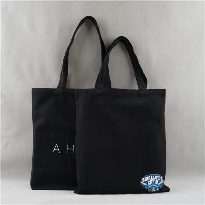 China High Quality Recyclable Reusable Canvas Tote Black Custom Logo For Shopping Bag for sale