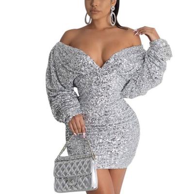 China Viable Night Women Bodycon Ladies Sequin Club Wear Dresses for sale