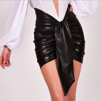 China Breathable Crazy Graceful Sexy PU Horse Leather Women Mini Skirt for sale