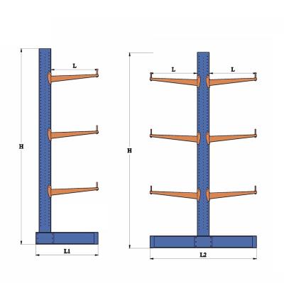 China 1.Color Corrosion Protection Customized Racking Pipe Rack System Pipe Rack Multi Tier Industrial Shelf Cantilever Storage Manufacturers for sale