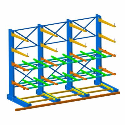 China Corrosion Protection Double And Single Side Warehouse Storage System Electric Movable Cantilever Rack Stacking Racks for sale