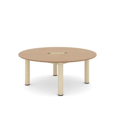 China Threaded Hole Metal Wood Nordic Top Pedestal Office Outdoor Coffee Table for sale