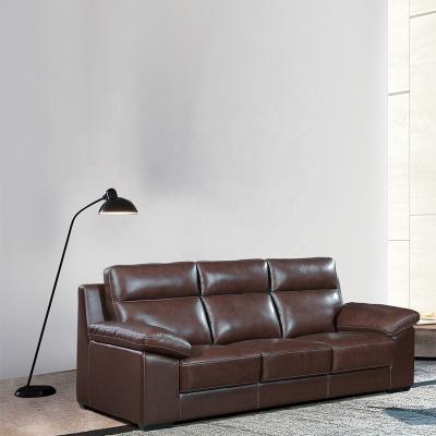 China SUNLINK Modular Modern Simple Design Brown Layers 1+2+3 Seater Leather Sofa Chair for sale