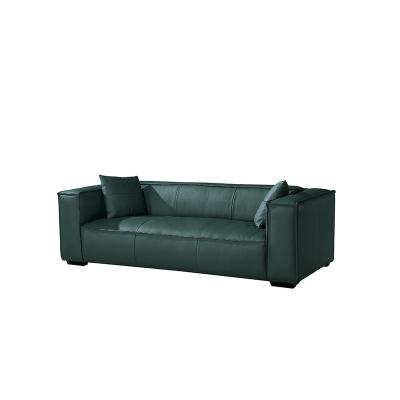 China SUNLINK Latest Design Modular Dark Green Modern Office Home Leather Furniture Living Room 3 Seater Sofa for sale