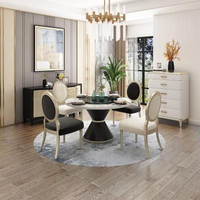 China SUNLINK Dining Table Marble Top Wooden Luxury Italian Revolving Low Dining Tables for sale