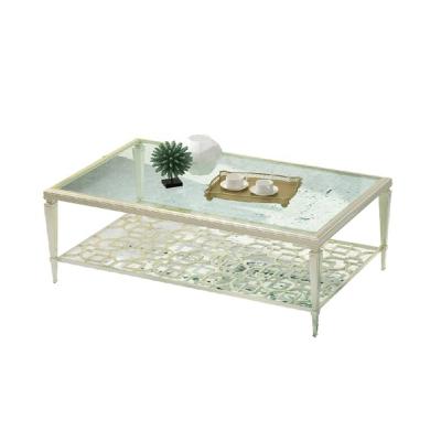 China SUNLINK Contemporary Living Room Furniture Mittor Top Metal Frame Base Coffee Table for sale