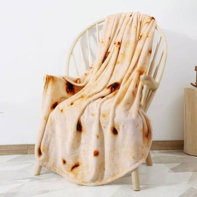 China 2021 PORTABLE Flannel Fleece Warm Custom Cute Round Double Dirty Burrito Cobija Sided Burrito Blanket for sale