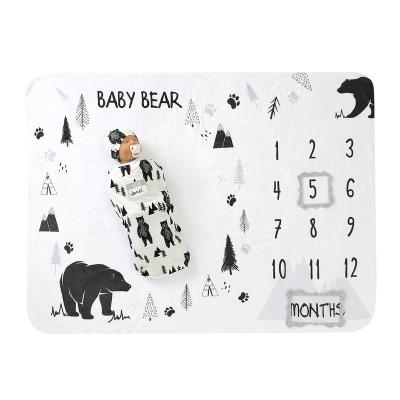 China Anti-pilling 100*150cm or Customized Soft Newborn Baby Flannel Monthly Growth Blanket for sale