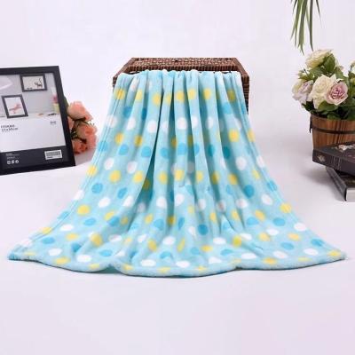 China Factory Price Super Soft Cheap Cute Dot Anti-pilling Printed Coral Fleece Baby Blanket for sale