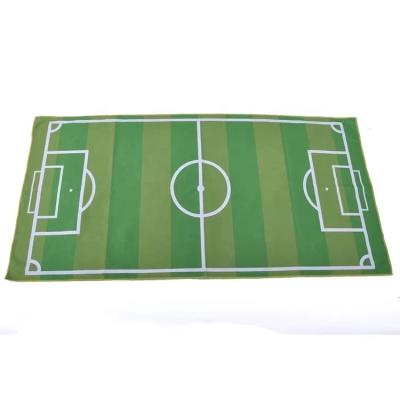 China Anti-pilling supply sample football soccer field design new arrival 2021 rectangle printed beach towel for sale