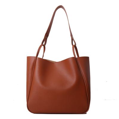 China Other Product New Women's Soft Outdoor Solid Color Large Capacity Bucket Shoulder Bag for sale