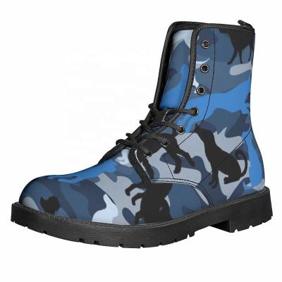 China Printed Drop Shipping Stay 2021 New Blue Flag Dog Martin Boots Lady for sale