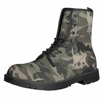 China Halloween 2021 Printed Martin Boots Camouflage Cat Green For Women for sale