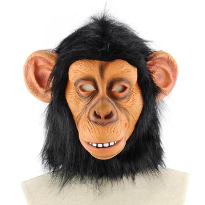 China As Description Shows Novelty Monkey Mask Chimpanzee Gorilla Head Masks Halloween Party Crawling Animal Decor for sale