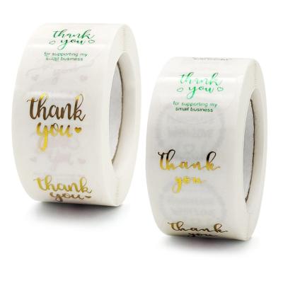 China TE-01 500 Pcs/1 Roll Round Blank Thank You Label Stickers Decor Craft By Roll Stationery Adhesive Sealing Baking Stickers for sale