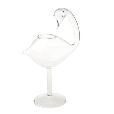 China Party Barware Drinkware 180ml Fashion Red Wine Goblet Wine Cocktail Glass Swan Shape Wine Glass for sale