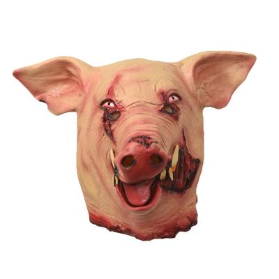 China Fashion Trends Customizable Scary Pig Head Mask Halloween Decoration Customization for sale