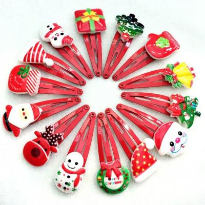 China LIKE The Picture Women Girls Cartoon Christmas Style Hairpins Snowman BB Hair Clips Randomly Send for sale